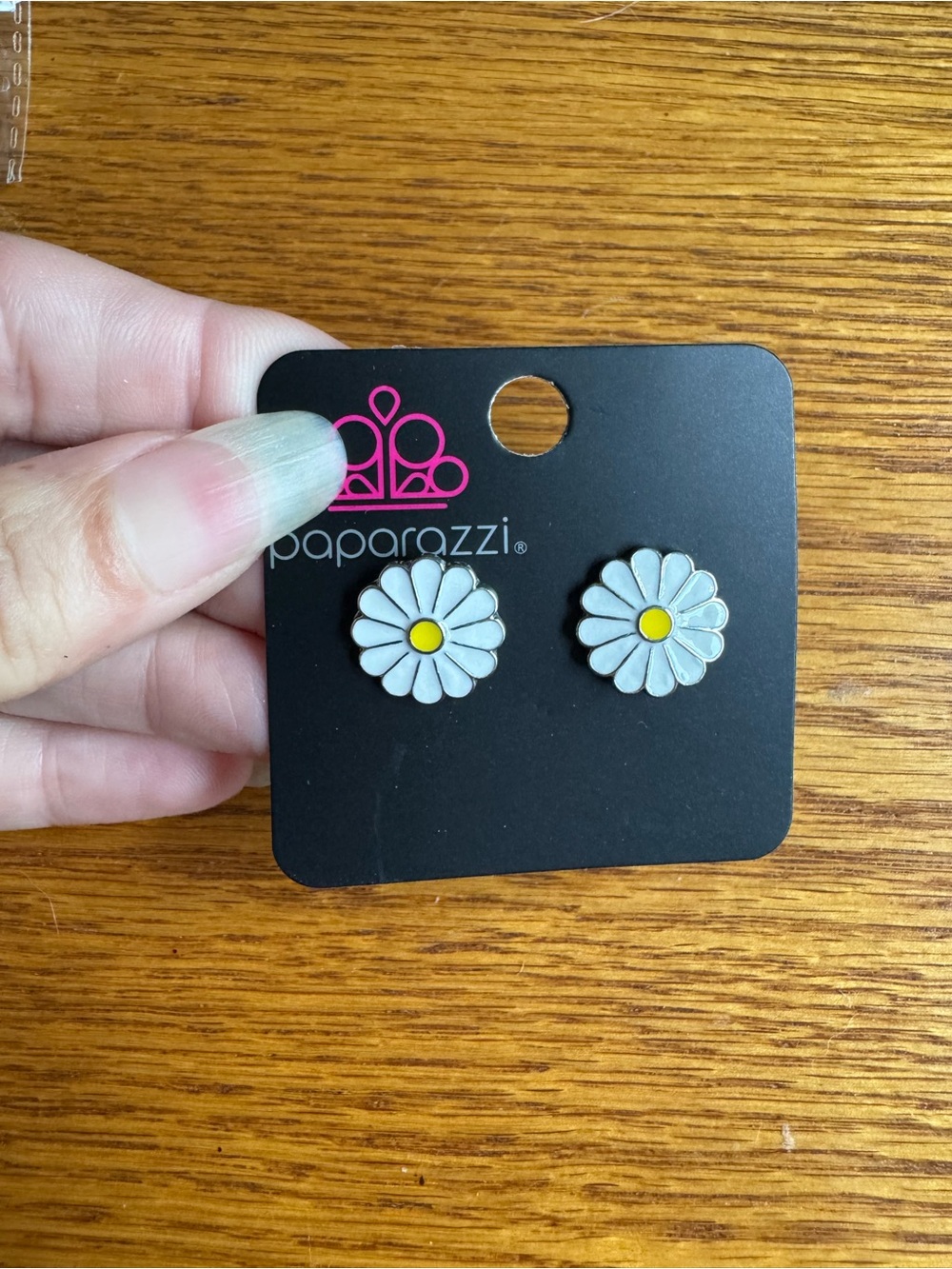 paparazzi White and Yellow Daisy Stud Earrings